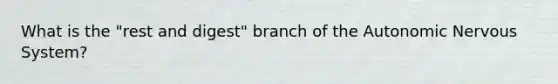 What is the "rest and digest" branch of the Autonomic Nervous System?