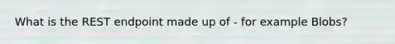 What is the REST endpoint made up of - for example Blobs?