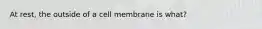 At rest, the outside of a cell membrane is what?