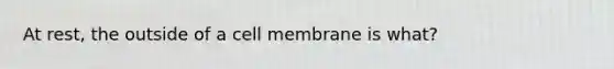 At rest, the outside of a cell membrane is what?