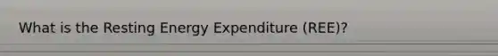 What is the Resting Energy Expenditure (REE)?