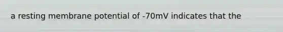 a resting membrane potential of -70mV indicates that the