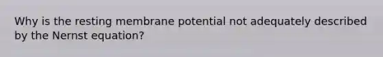 Why is the resting membrane potential not adequately described by the Nernst equation?