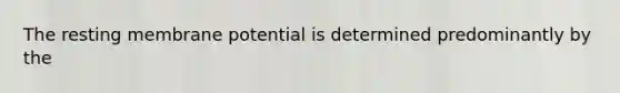 The resting membrane potential is determined predominantly by the