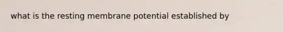 what is the resting membrane potential established by