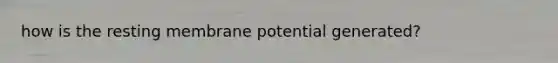 how is the resting membrane potential generated?