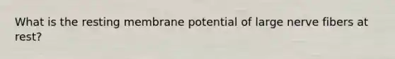 What is the resting membrane potential of large nerve fibers at rest?