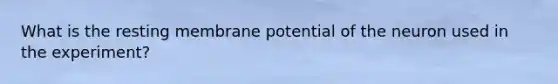 What is the resting membrane potential of the neuron used in the experiment?