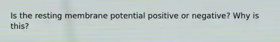 Is the resting membrane potential positive or negative? Why is this?