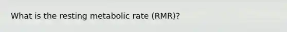 What is the resting metabolic rate (RMR)?