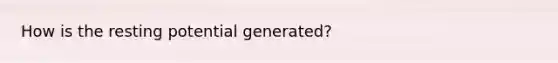 How is the resting potential generated?