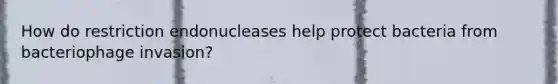 How do restriction endonucleases help protect bacteria from bacteriophage invasion?