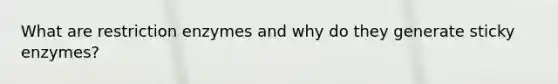 What are restriction enzymes and why do they generate sticky enzymes?