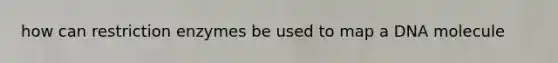 how can restriction enzymes be used to map a DNA molecule
