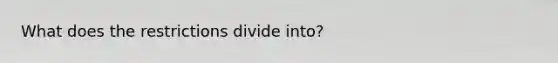 What does the restrictions divide into?