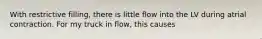 With restrictive filling, there is little flow into the LV during atrial contraction. For my truck in flow, this causes