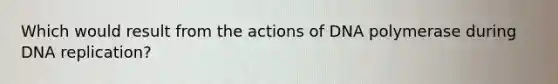 Which would result from the actions of DNA polymerase during DNA replication?