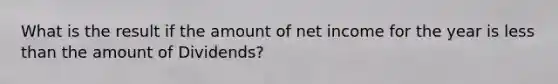 What is the result if the amount of net income for the year is less than the amount of Dividends?