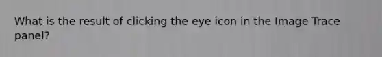 What is the result of clicking the eye icon in the Image Trace panel?