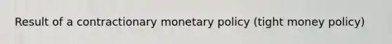 Result of a contractionary <a href='https://www.questionai.com/knowledge/kEE0G7Llsx-monetary-policy' class='anchor-knowledge'>monetary policy</a> (tight money policy)