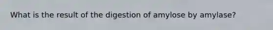 What is the result of the digestion of amylose by amylase?