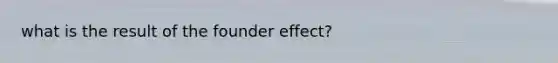 what is the result of the founder effect?