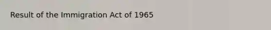 Result of the Immigration Act of 1965