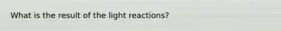 What is the result of the light reactions?