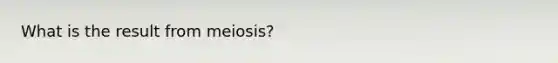 What is the result from meiosis?