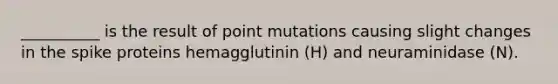 __________ is the result of point mutations causing slight changes in the spike proteins hemagglutinin (H) and neuraminidase (N).