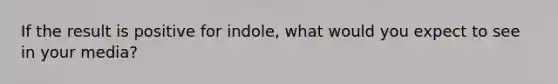 If the result is positive for indole, what would you expect to see in your media?