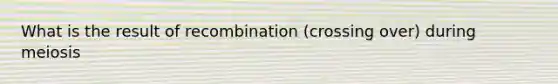 What is the result of recombination (crossing over) during meiosis