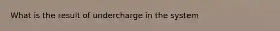 What is the result of undercharge in the system