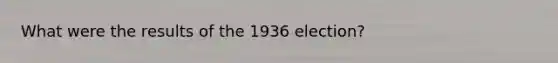 What were the results of the 1936 election?