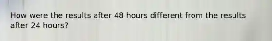 How were the results after 48 hours different from the results after 24 hours?