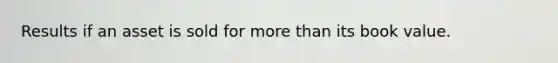 Results if an asset is sold for more than its book value.