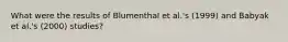 What were the results of Blumenthal et al.'s (1999) and Babyak et al.'s (2000) studies?