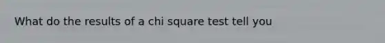 What do the results of a chi square test tell you