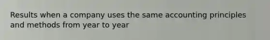 Results when a company uses the same accounting principles and methods from year to year