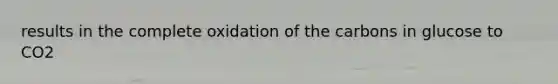results in the complete oxidation of the carbons in glucose to CO2