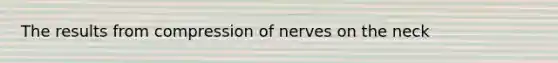 The results from compression of nerves on the neck