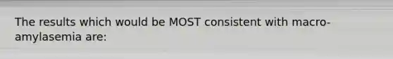 The results which would be MOST consistent with macro-amylasemia are: