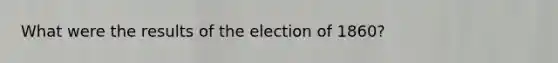 What were the results of the election of 1860?