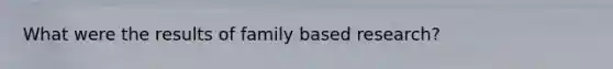 What were the results of family based research?