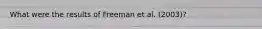 What were the results of Freeman et al. (2003)?