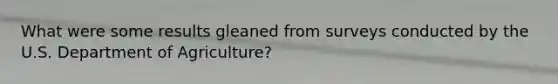 What were some results gleaned from surveys conducted by the U.S. Department of Agriculture?