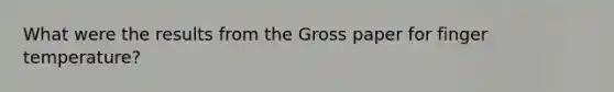 What were the results from the Gross paper for finger temperature?