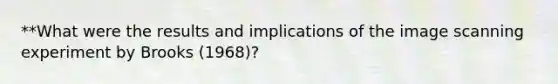 **What were the results and implications of the image scanning experiment by Brooks (1968)?