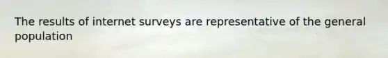 The results of internet surveys are representative of the general population