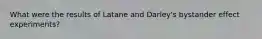 What were the results of Latane and Darley's bystander effect experiments?
